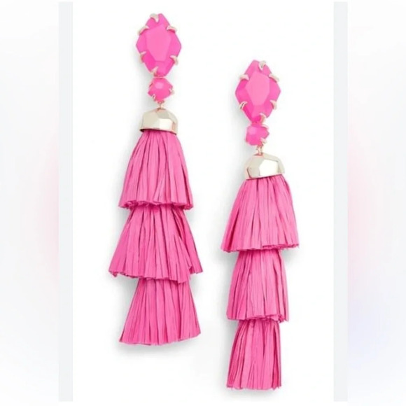 Kendra Scott DENISE 3-IN-1 TASSEL EARRINGS IN PINK
UNBANDED AGATE/ GOLD - Picture 1 of 2